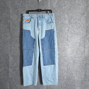 Gripturd Denim Jeans Mens Sz 32x32 Light Wash Colorblock Patchwork Casual